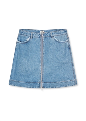 Riva Classic denim skirt Mid Blue Denim Mads Nørgaard 